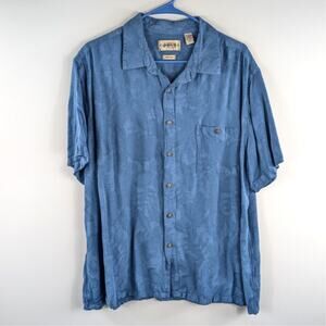 Campia Moda 2XL Short Sleeve Button Up Shirt Mens Blue Rayon Casual Hawaiian